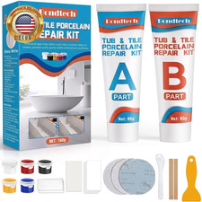 Porcelain Repair Kit 160G, White Bathtub  Tile Repair Kit, for Tub, Enamel, Fib