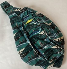 Kavu "Winterscape" Rope Sling Bag Crossbody Backpack Blue Green Mountains Trees