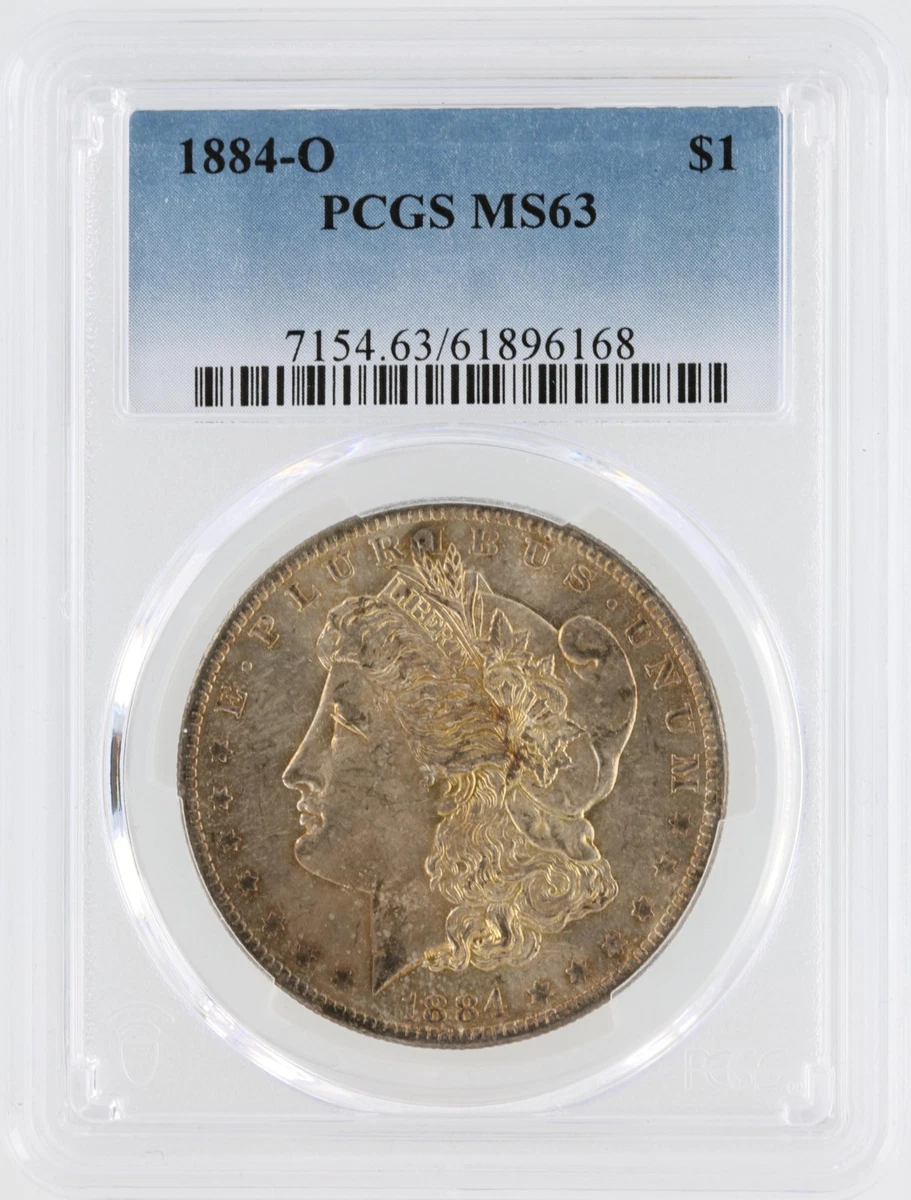 PCGS Certified MS 63 Graded 1884 Year Morgan US Dollars (1878-1921