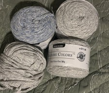Macrame Colors Yarn Gray and Blue Lot of 4 Skeins Brand New