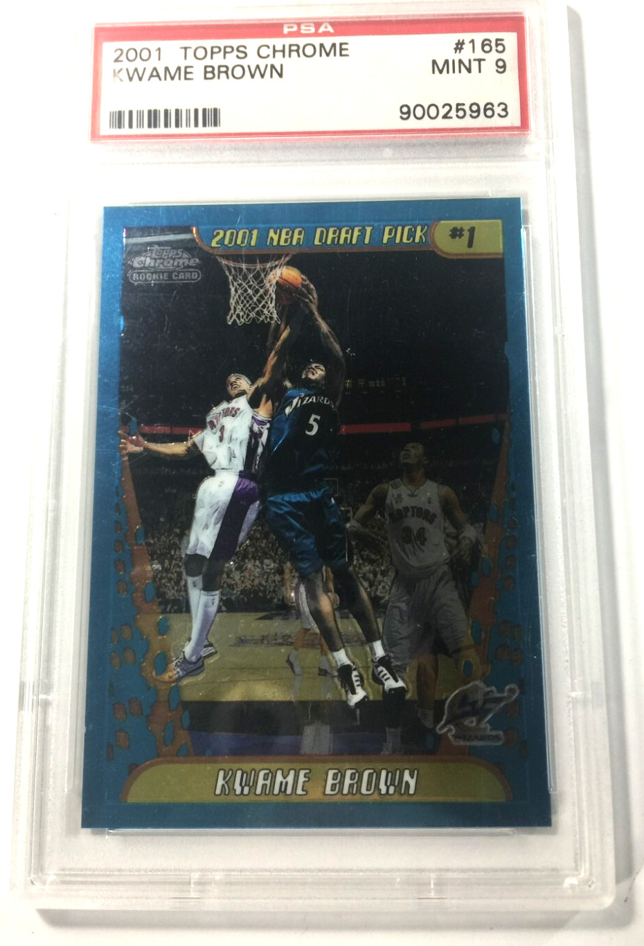 KWAME BROWN 2001-02 TOPPS CHROME NBA DRAFT ROOKIE RC PSA 9 WIZRDS MIKE JORDAN