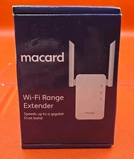 Macard RE1200 White Wireless Booster WiFi Signal Range Dual Band Extender New