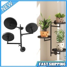 Wall Mounted 3-Tier Rotating Window Plant Shelf Indoor Hanging Plant Holder