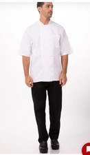 Chef Works Montreal Cool Vent White Short Sleeve Chef Coat Size Large New