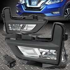 For 17-18 Nissan Rogue Clear Lens Bumper Driving Fog Light Lamps Wbezelswitch For 17-18 Nissan Rogue Clear Lens Bumper Driving Fog Light Lamps Wbezelswitch