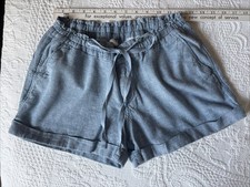 Old Navy LinenlRayon Blend Blue Shorts Tie Waist Comfortable Light Size 4