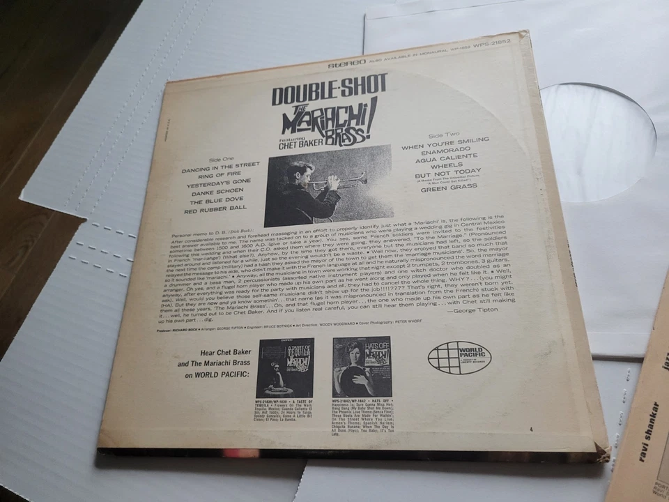MARIACHI латуни с изображением CHET BAKER - двойной выстрел 1966 LATIN JAZZ Lp VG +/EX - Изображение 3 из 4