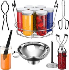Canning Supplies Starter Kit 7 Piece Canning Tools Set W/ Stainless Steel Rack