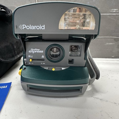 Vintage POLAROID ONE STEP EXPRESS INSTANT 600 FILMKAMERA grün mit Tragetasche - Bild 2 von 6