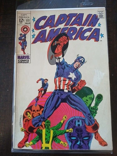 Vintage Captain America #111 Steranko Cover (Marvel Comic Book March 1969)