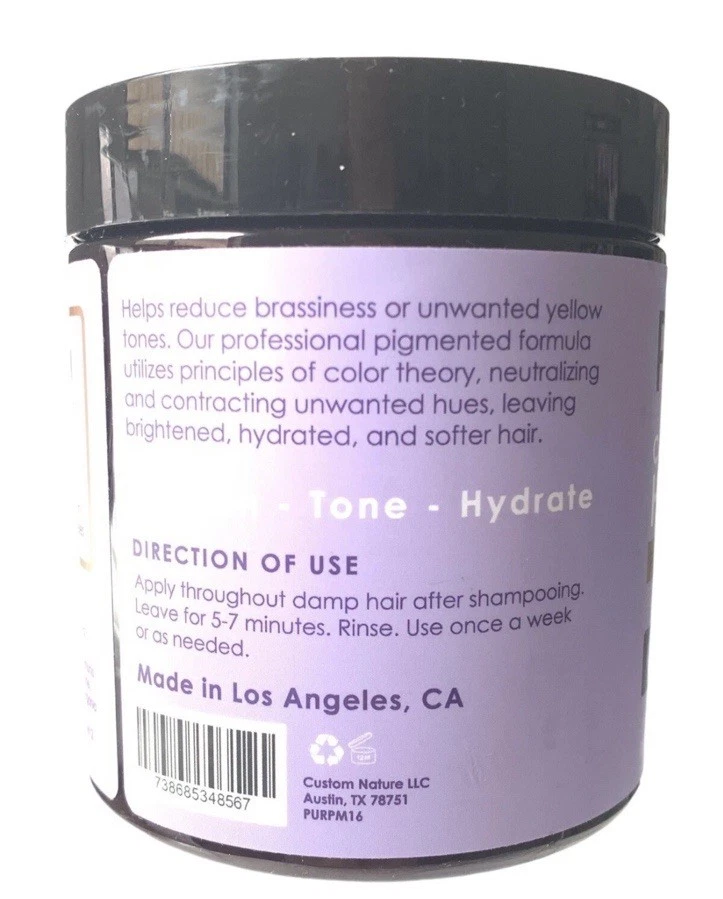 NEW!  PUREPLE COLOR EXTENDING HAIR MASK BLOND & SILVER HAIR SALON FORMULA VEGAN - Image 3 of 3