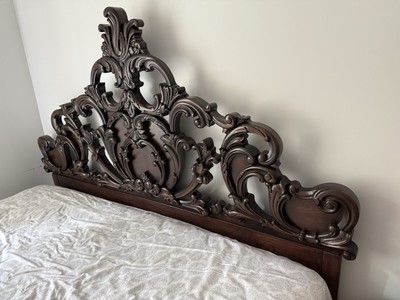Hand Carved Solid Wood King Bed Frame