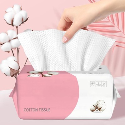 100 Count Disposable Face Towel, Ultra Soft & Thick Washcloths, Biodegradable Fa