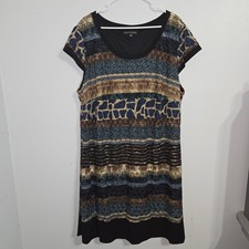 M#35 Chris Mclaughlin Multicolor Striped Short Sleeve Dress Size 22W