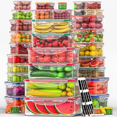 70 Pcs Large Food Storage Containers with Lids Airtight2500ML to Small Box,To...