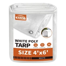 "4'x6' Waterproof Tarp - Medium Duty UV Protection, Snow & Tear Resistant Cover"