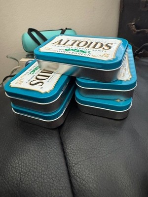 Altoids Wintergreen Lot of 5 Empty Tins Uncleaned!