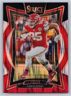2024 Panini Select #19 Chris Jones Black & Red Prizm Shock