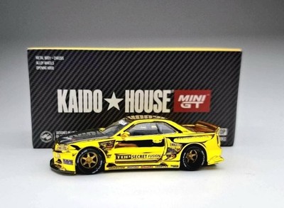 Kaido House Mini GT 1/64 Nissan Skyline GT-R (R34) TOP SECRET Gold