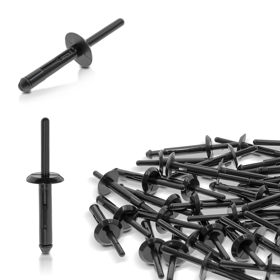 50x Nylon Plastic Rivets Set Car Bumper Fender For Auto Plastic ...