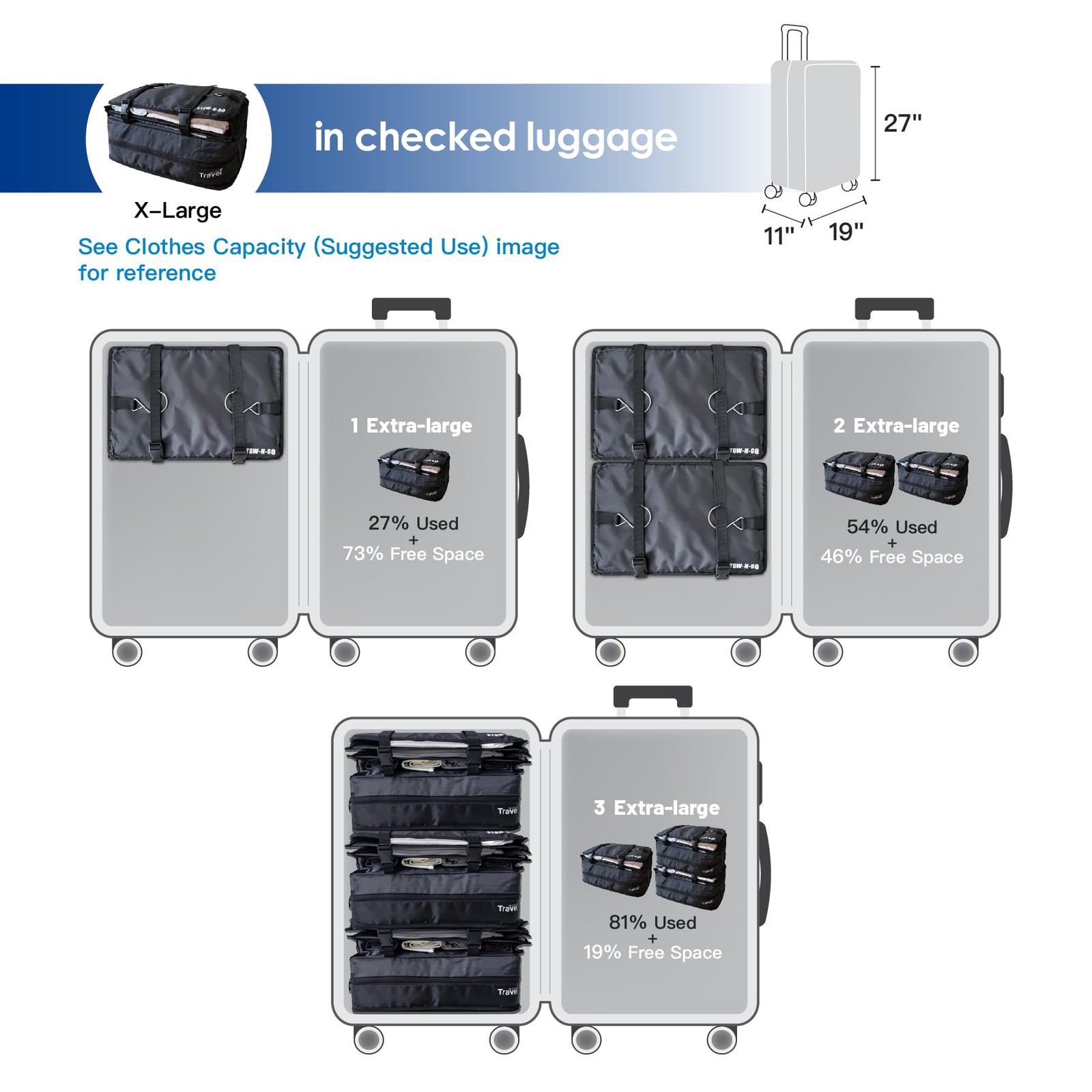 Stow-N-Go Travel Luggage Organizer – Portable Hanging Travel Shelves, Carry-O...