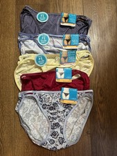 NWT FREE SHIP 5 Size 7 L Vanity Fair Illumination String Bikini Panties 18108