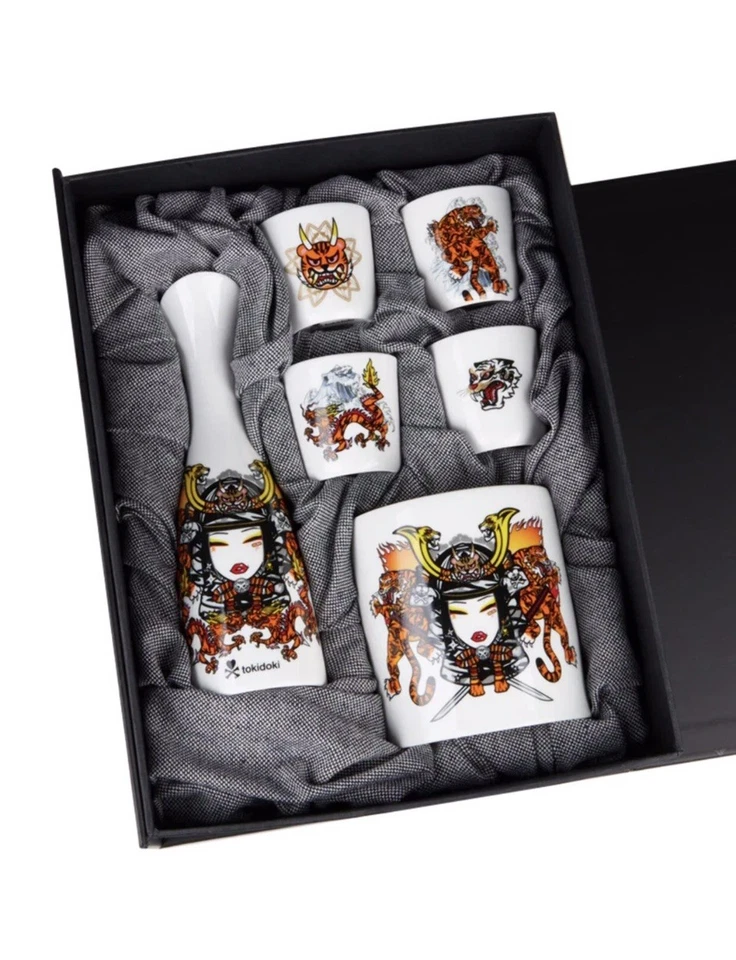 Tokidoki Tiger Warrior Large Sake Drinking Set | Brand New Sealed - Image 2 of 4