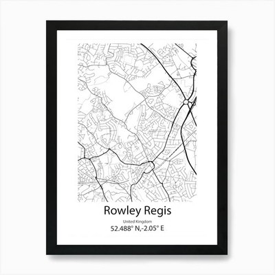 Rowley Regis, Vereinigtes Königreich minimal gerahmtes Wandbild Poster Leinwanddruck Bild