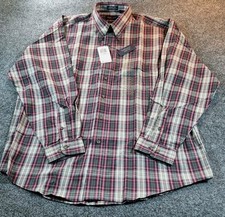 Van Heusen Shirt Mens XL 17-17.5 Blue Red Green Plaid Wrinkle Free NWT