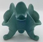 Van Briggle Triple Cornucopia Candleholder Blue Turquoise