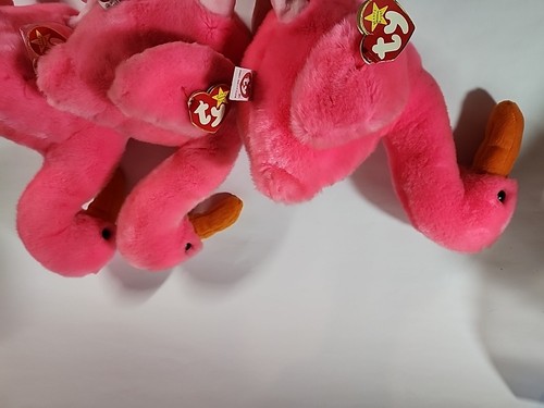 Ty Beanie Buddies Pinky Pink Flamingo 11" Plush Stuffed Animal Toy 1998 - Picture 9 of 9
