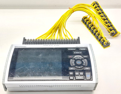 Graphtec midi LOGGER GL800 w/ battery & K-Type Thermocouple panel jack connector