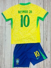 Neymar Jr YOUTH Brazil Jersey  Short Set Kids Soccer Kits XS, SM, MED, LG 