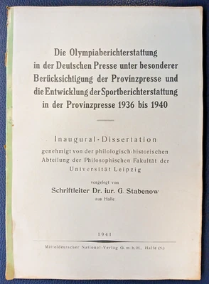Olympia 1936 – Dissertation von 1941 zur Presseberichterstattung 1936–1940 - Bild 1 von 4
