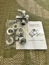 Faucet Diverter Valve with Aerator, 3-Way Diverter Valve Sliver with 3 Adapters