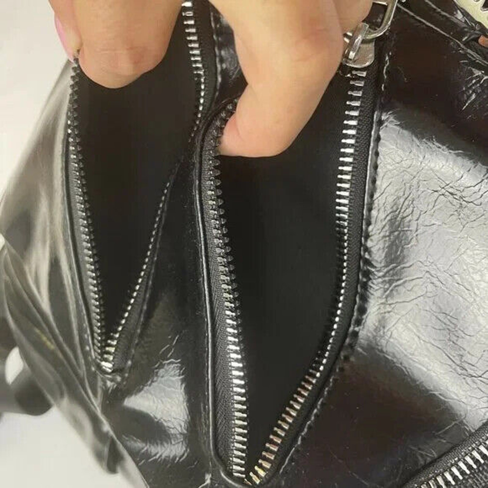 Multifunctional PU Leather Small Backpack - Black… - image 2