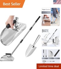 Sand Scoop for Metal Detecting, Metal Detector Scoop, Stainless Steel Sand Si...