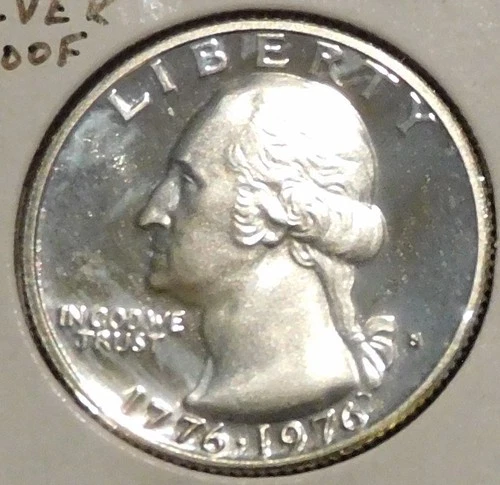 Silver Quarter - Washington - 1976-S PROOF (Bicentennial 40% silver.  Spotty.)