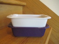 Longaberger Eggplant Ivory Loaf Dishes Small Set 2 used *shipping included!*
