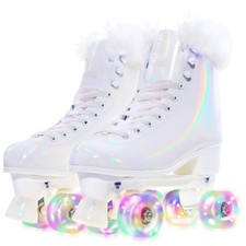 JajaHoho Roller Skates for Women, Holographic High Top Classic Rollerskates S...