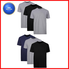 Hanes Mens Cotton Moisture-Wicking Crew Tee Undershirts Multi-Packs