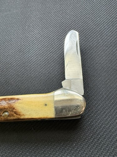 Case XX SS USA 10 Dot (1980) Stag Proto 53094 SSP Large Gunboat Canoe Knife - Bild 7 von 10
