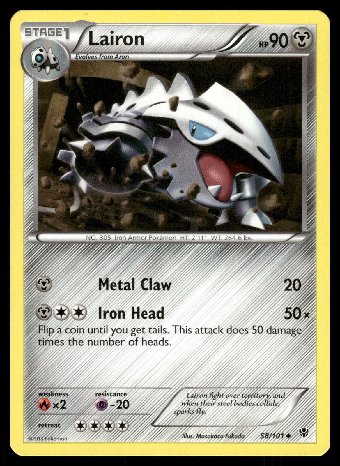 Lairon 58/101 Uncommon Plasma Blast Pokemon Lightly Played