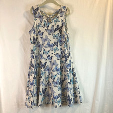 Girls Children's Place Size Large 10/12 Dress Blue Butterfly Sleeveless Casual