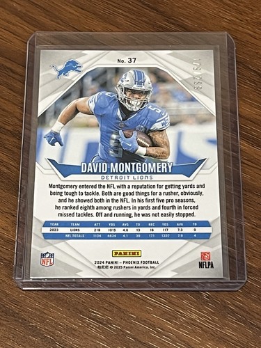 2024 Phoenix Football David Montgomery #37 Red Fade /299 Detroit Lions - Bild 2 von 2