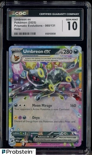 2025 Pokemon Prismatic Evolutions #060 Umbreon ex CGC 10 GEM MINT
