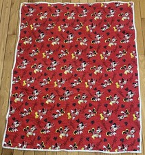 Vintage Handmade Minnie Mouse Baby Doll Quilt 37  X 29.5  