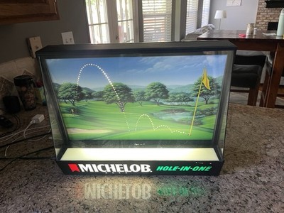 Michelob Hole in One Golf Motion Beer Light Sign. Very Rare. Works!