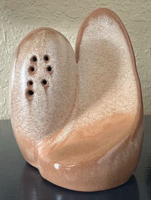 Vintage Frankoma Pottery Salt/ Pepper Shaker LAZYBONES  Satin Brown Plainsman