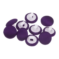 10pcs Fabric Cloth Covered Button 10mm Round Plastic Sewing Buttons, Purple